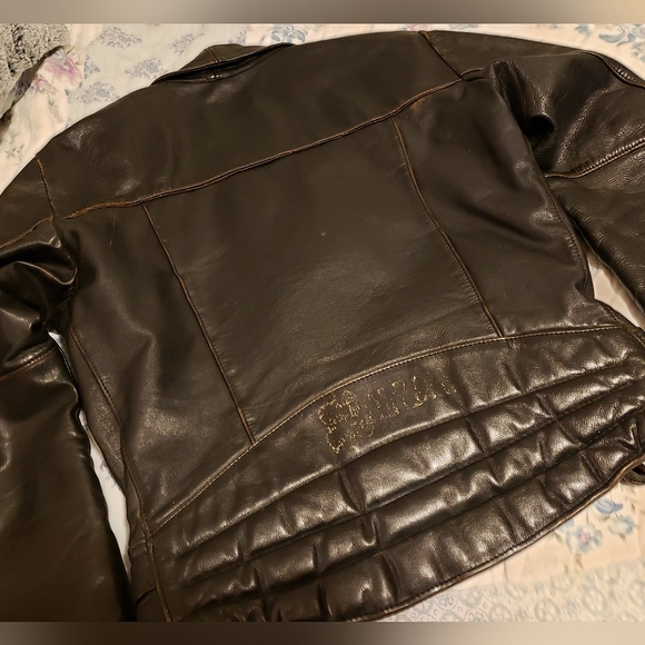 Vintage•Collectors {TT Leathers🇬🇧} Black Leather Jacket, S/M - Picture 5 of 15